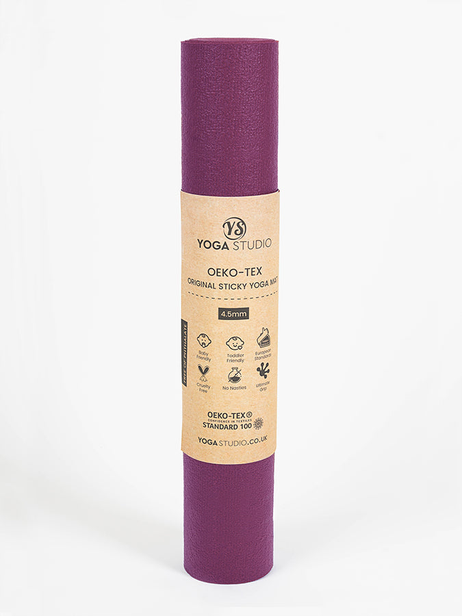 Eco-Friendly Non-Slip Yoga Mat 4.5mm Thick - Oeko-Tex Certified for Home & Studio Practice - Perfect for Hot Yoga, Pilates and Meditation