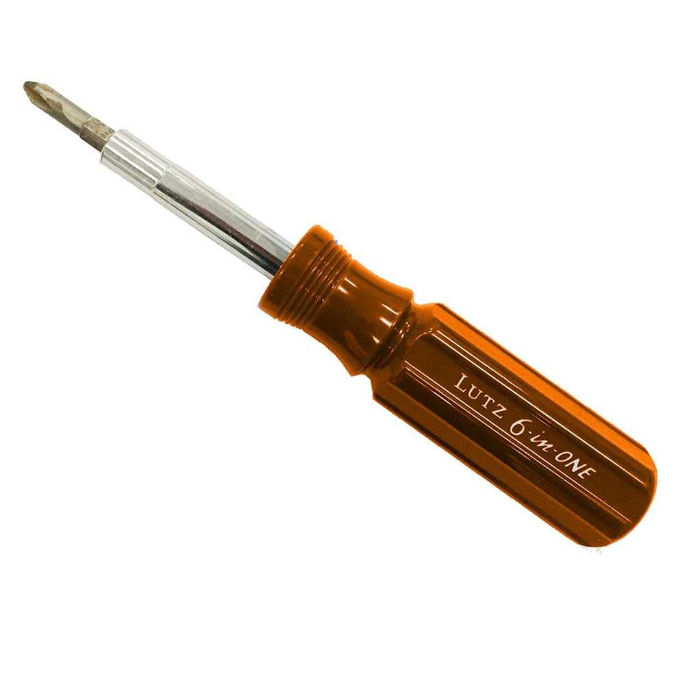 Lutz 6-in-1 Multi-bit Orange Screwdriver Set with 4 Magnetic Bits - Perfect for Home Repairs, Electronics, and DIY Projects