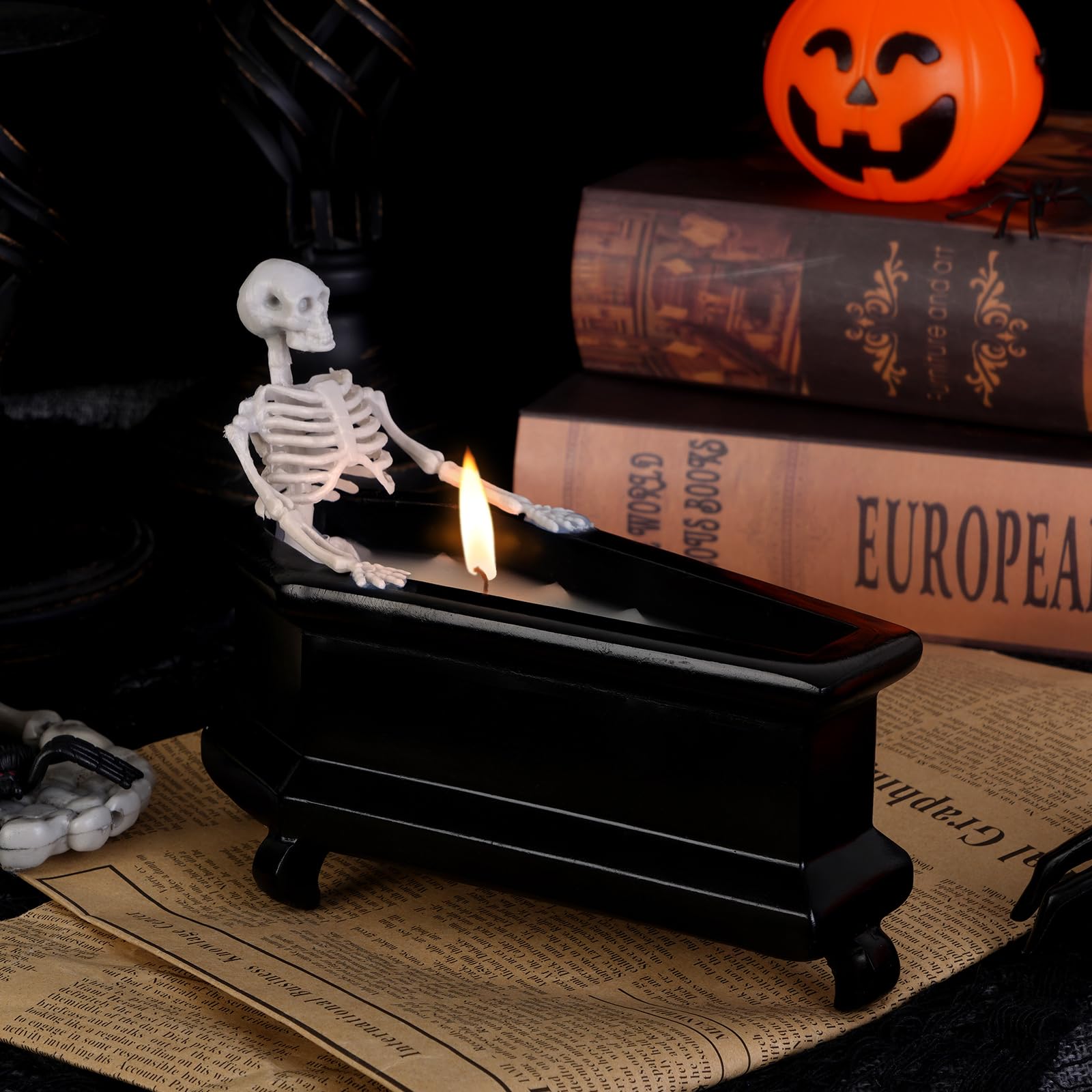 Krelymics Halloween Skeleton Candles - Spooky Room Decor for Parties & Gifts