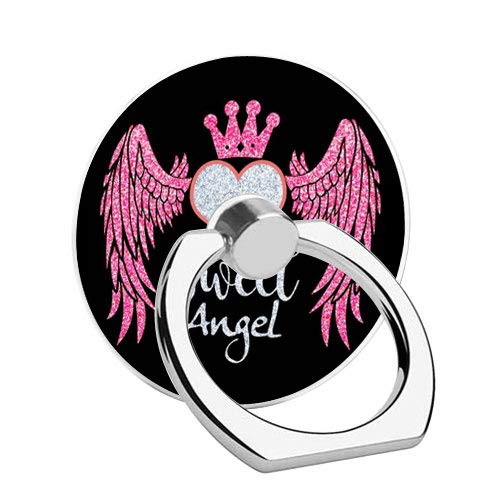 Pink Angel Ring Stand - 360° Rotating Phone Holder for iPhone & Smartphones - Perfect for Girls & Boys