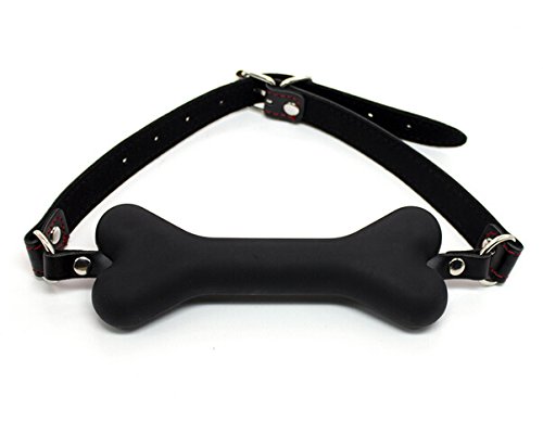 Premium Black Silicone Bone Gag for BDSM & Adult Play - Comfortable, Safe Dog Slave Roleplay Toy for Couples & BDSM Enthusiasts - Perfect for Bondage, Fetish Parties & Spicing Up Your Sex Life