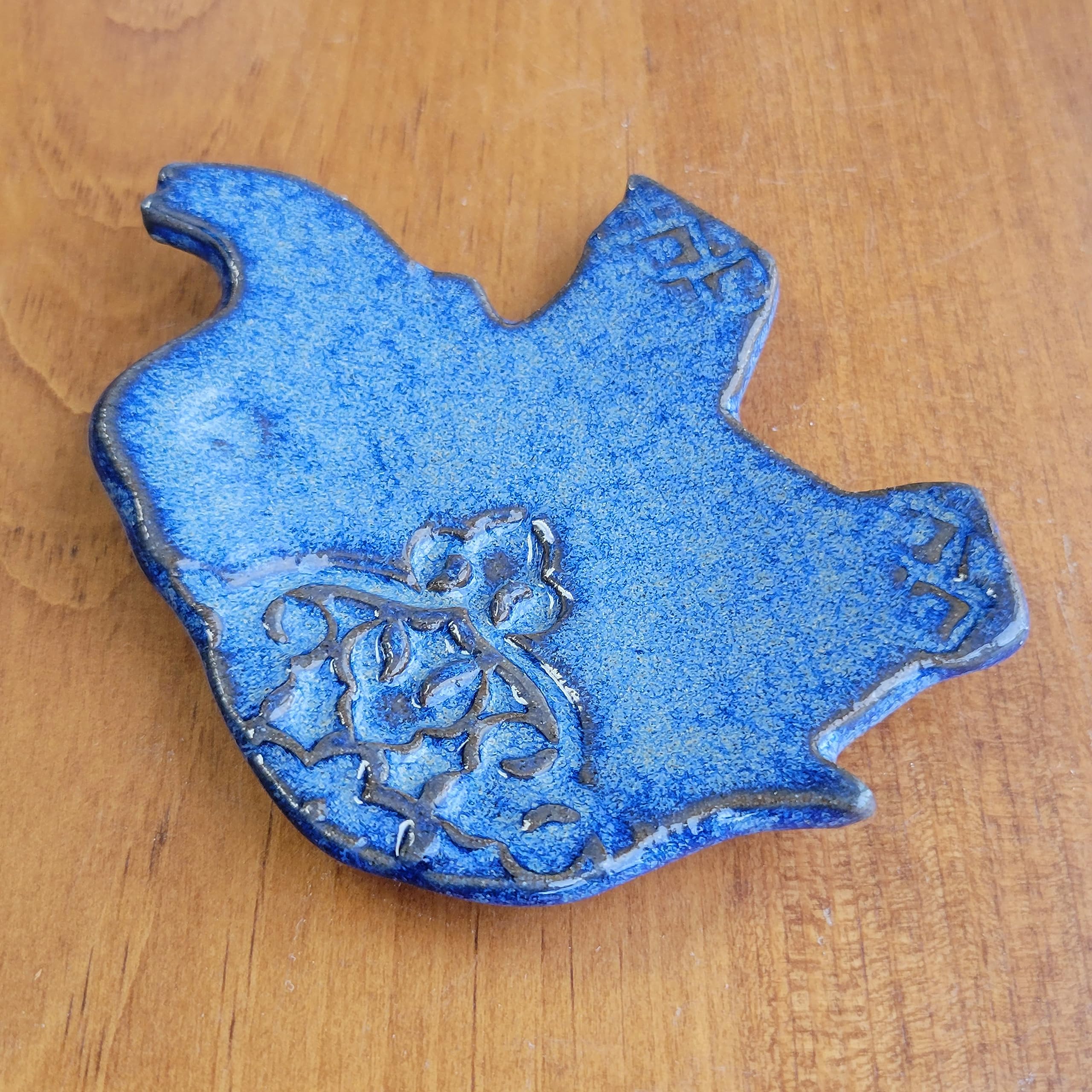 Green Elephant Spoon Rest - Mini Kitchen Countertop Decor for Coffee Bar & Dining Table - Perfect for Cooking, Serving, and Home Decor (Variegated Blue)