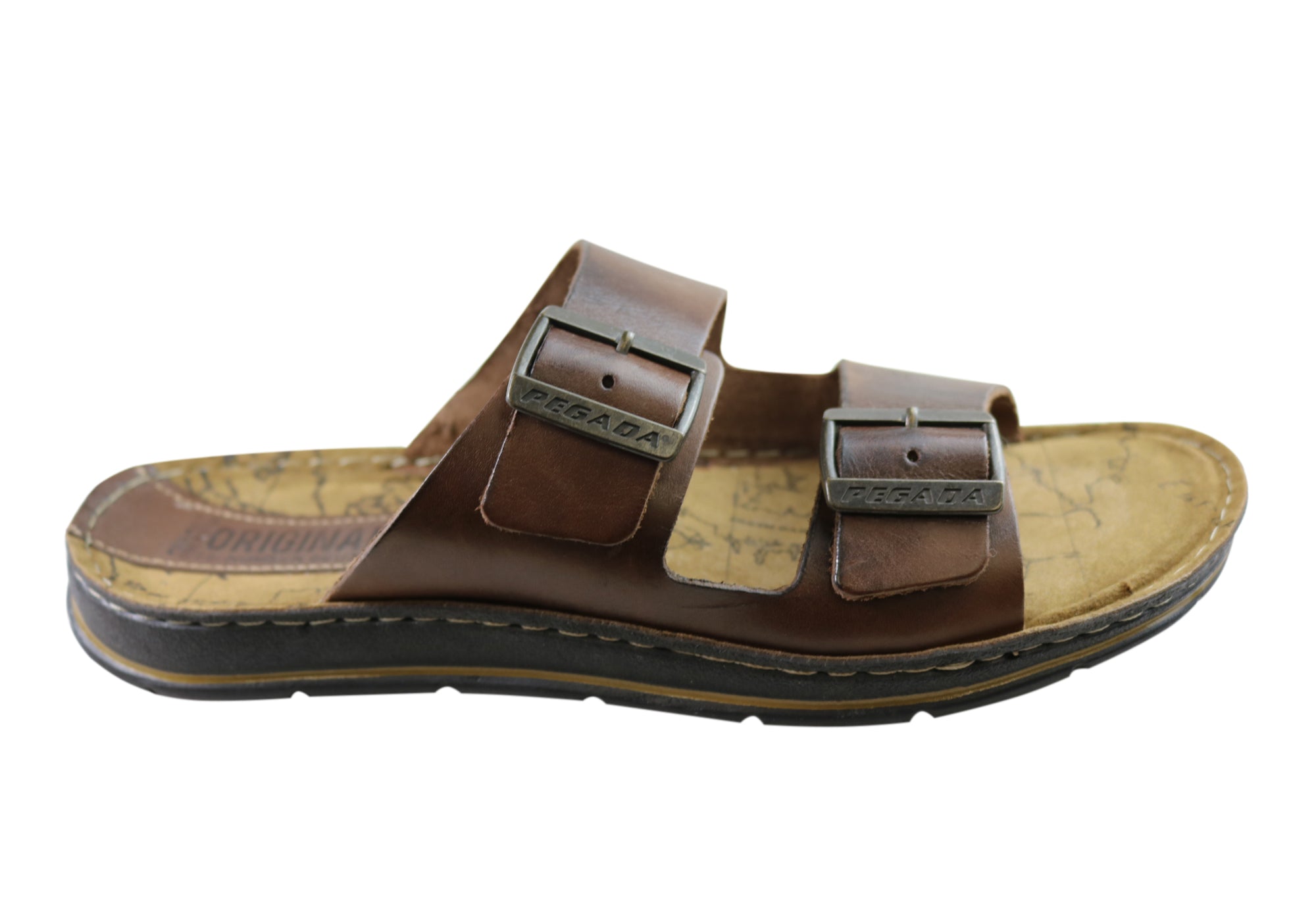 Men's Lancaster Leather Slide Sandals - Comfortable Brazilian-Made Casual Sandals for Beach, Pool & Summer Wear
