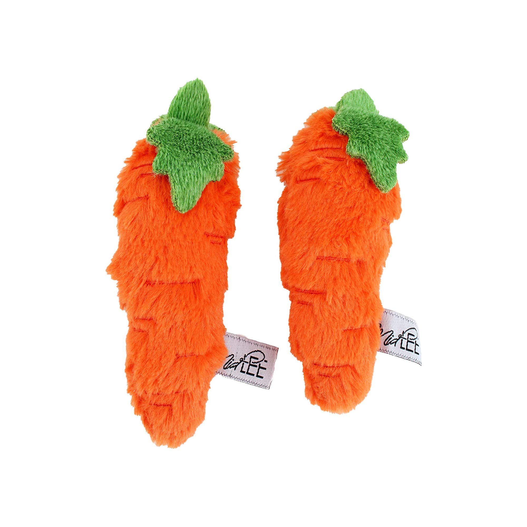 Midlee Plush Carrot Easter Dog Toy - Soft Chew Toy for Small & Medium Dogs - Pack of 2 - Perfect for Easter Gifts, Training Rewards & Playtime Fun