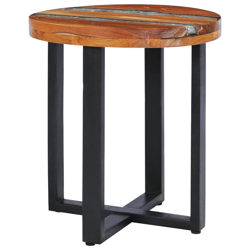 Handmade Solid Teak Wood Coffee Table with Polyresin - 15.7