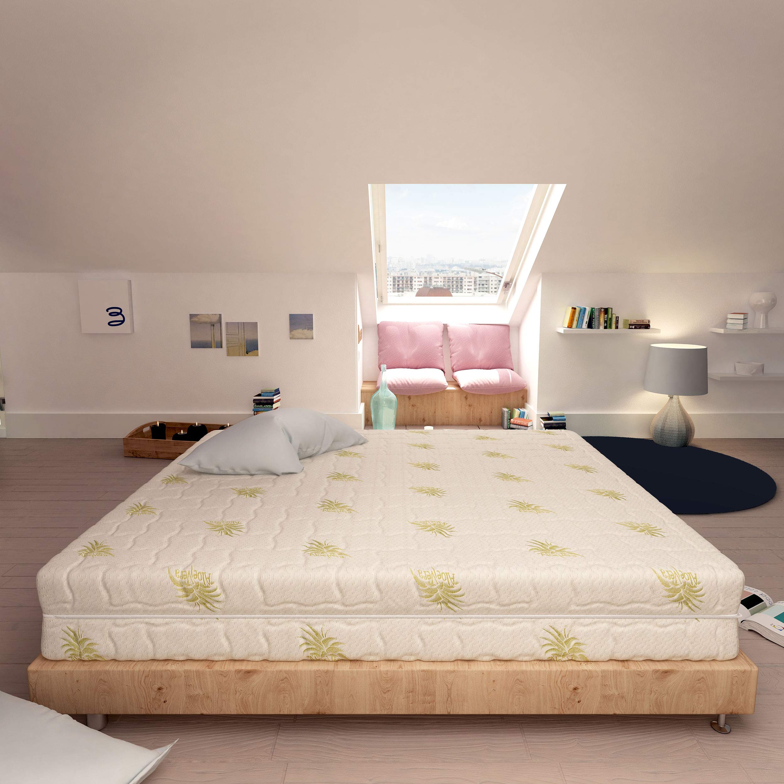 Baldiflex Emporio - 7cm Memory Foam Mattress, Single Size (100x190x25cm), Aloe 3D Removable Cover, Dream Soft Comfort for Better Sleep | Ideal for Guest Rooms, Dorms & Small Spaces