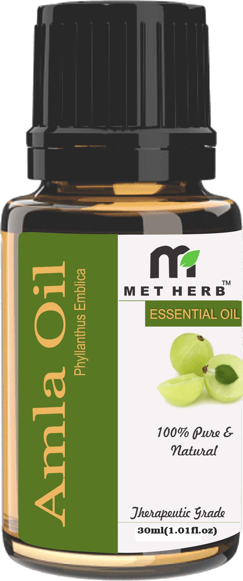 Pure Organic Amla Essential Oil by Metherb - 30ml for Hair Growth, Skin Care & Aromatherapy