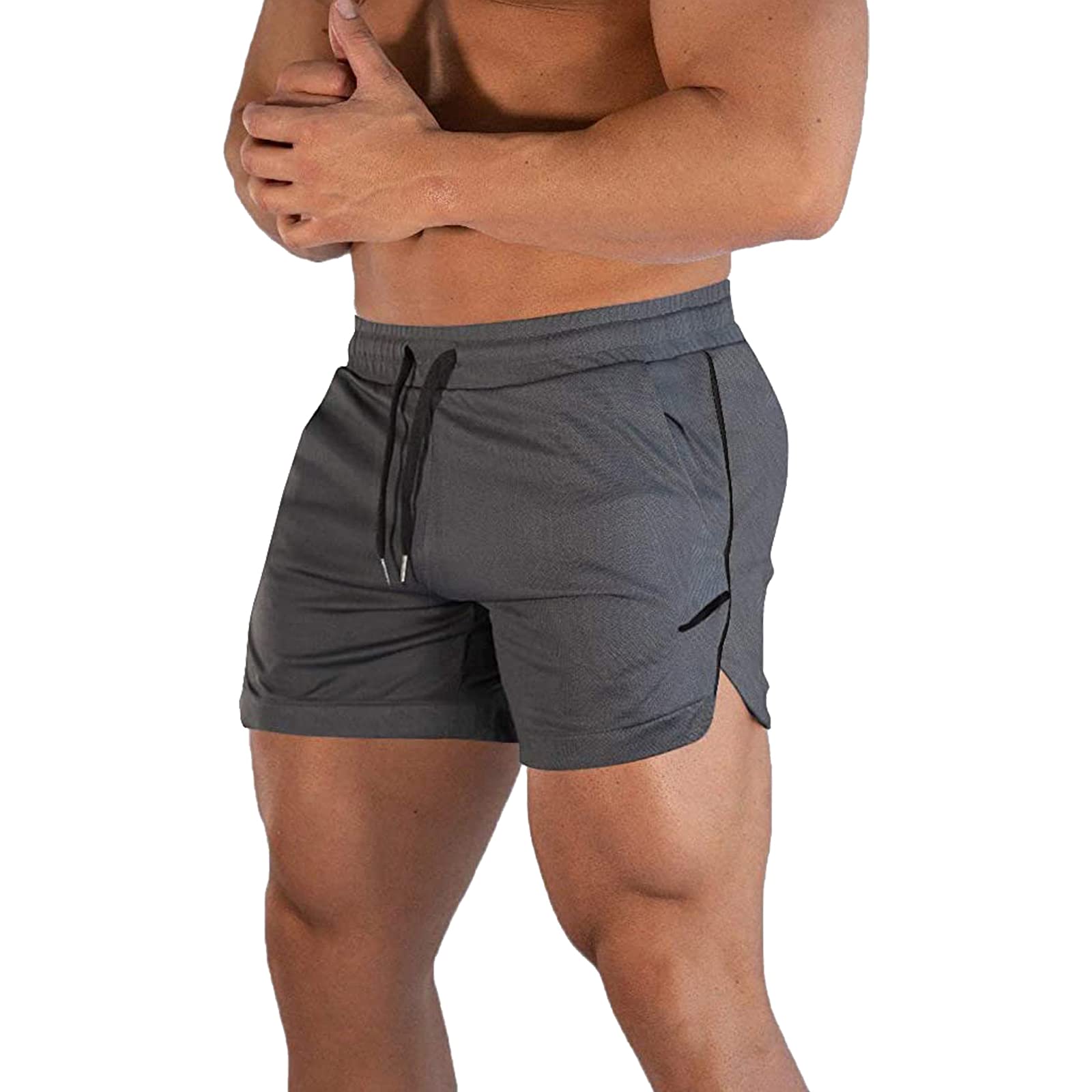 CEHT Men's Workout Running Shorts - Lightweight Athletic Gym Shorts with Zipper Pockets - Perfect for Jogging, Training & Outdoor Activities