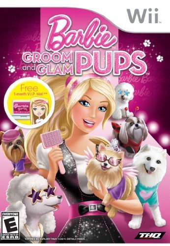 Barbie Groom and Glam Pups - Nintendo Wii Game for Kids - Fun Pet Grooming & Styling Adventure for Girls