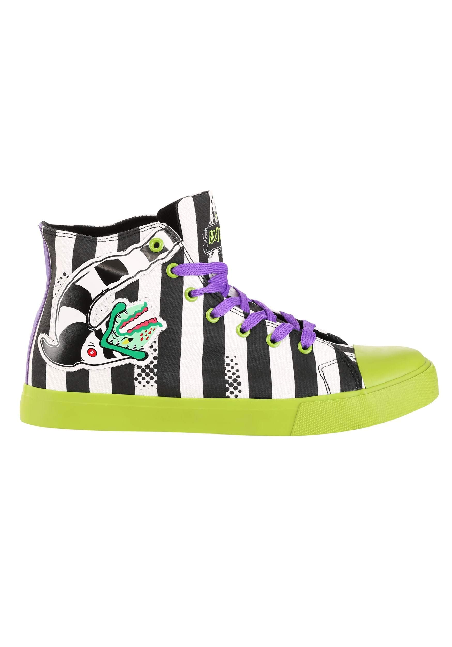 Stylish Unisex Beetlejuice Striped Sneakers - Trendy Casual Shoes for Men & Women | Perfect for Halloween Costumes, Cosplay, and Everyday Streetwear Fashion