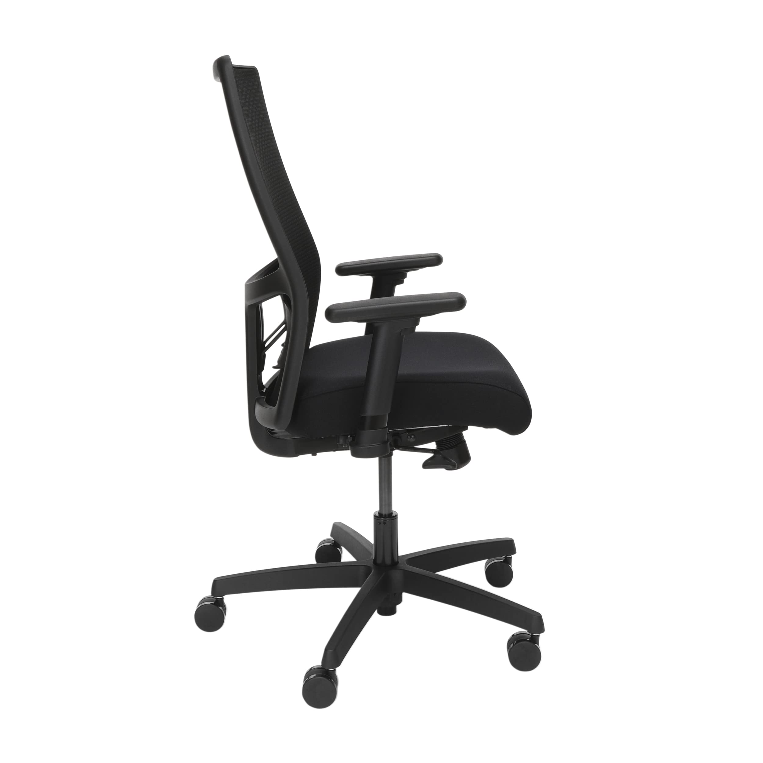 HON Ignition 2.0 Ergonomic Office Chair - Adjustable Lumbar Support & Armrests, Seat Slide Mechanism, High Back Support with Cushion, Swivel Wheels, Black - Perfect for Home Office, Gaming & Workspace Comfort