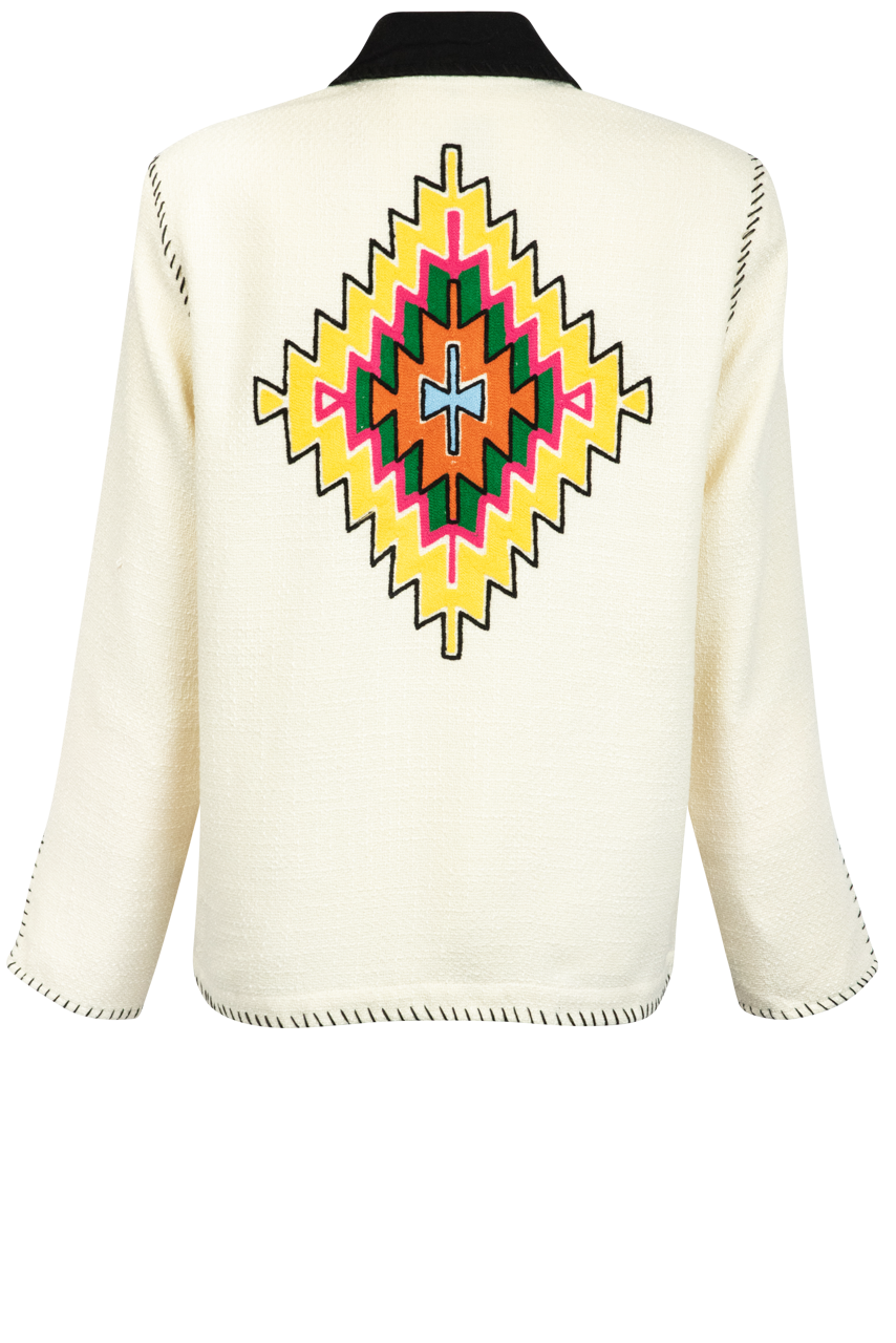 Double D Ranch Women's Santiago Jacket - Western Style Denim Coat with Embroidery & Fringe for Cowgirl Fashion | Perfect for Rodeo, Country Concerts & Outdoor Adventures