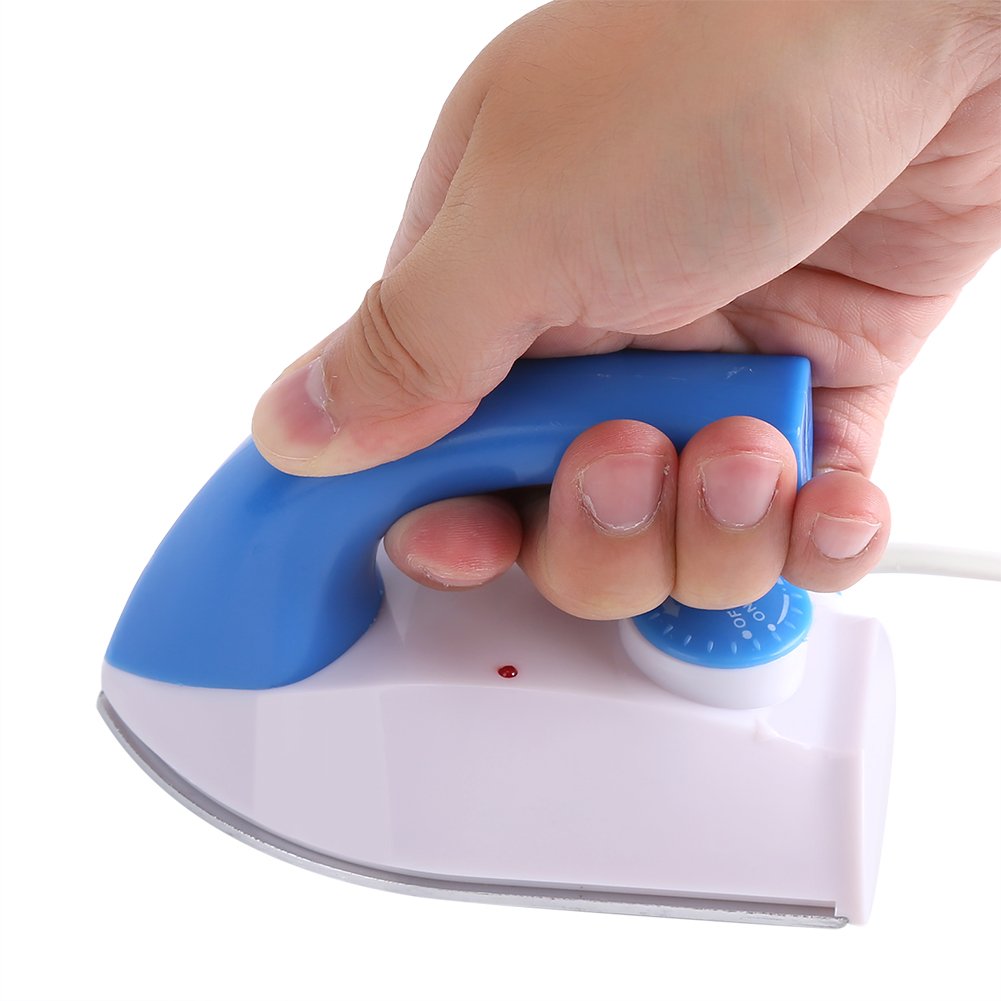 Mini Iron 100W - Portable Handheld Iron & Heat Press Machine with Adjustable Temperature 0-150°C - Compact Travel Iron for Clothes, Beads, Patches, T-Shirts, Shoes & Bags - Perfect for DIY Crafts, Home Use & Travel
