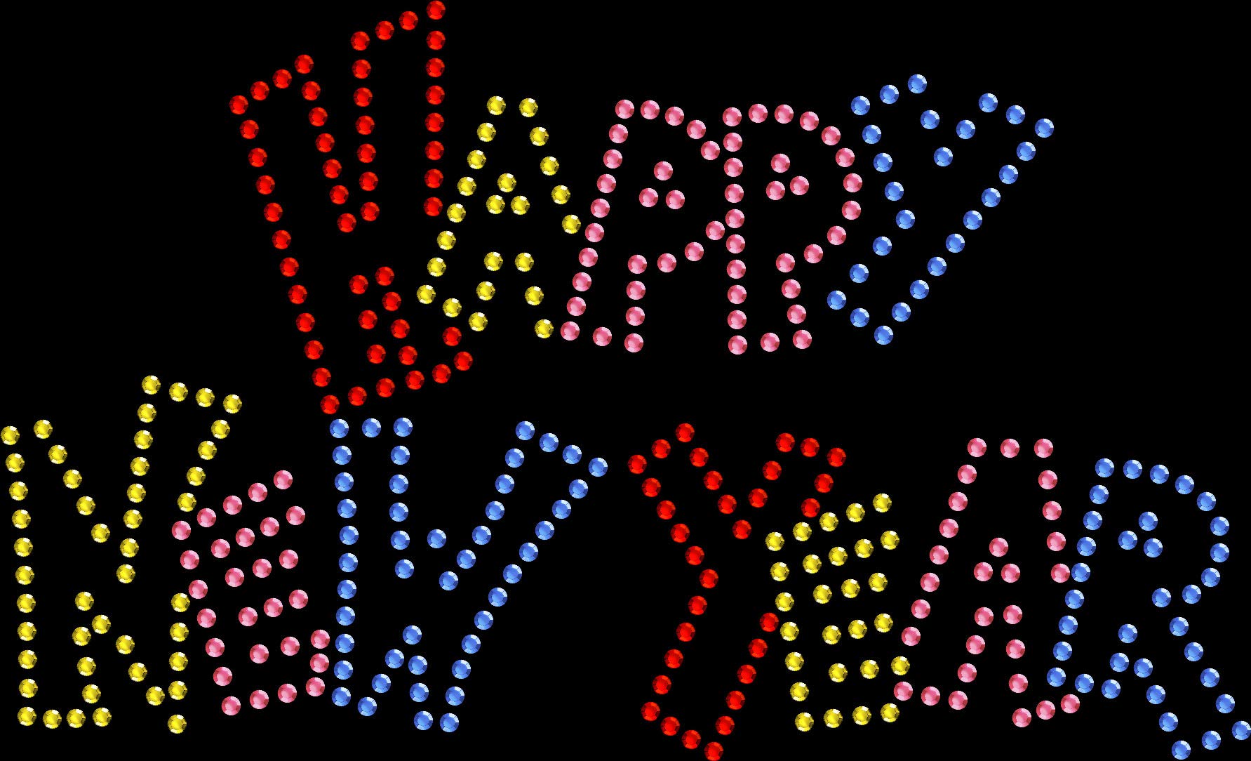 Sparkly Rhinestone Iron-On Transfers - DIY Multicolor Bling for T-Shirts, Hats & Bags - Perfect for New Year Celebrations & Party Outfits