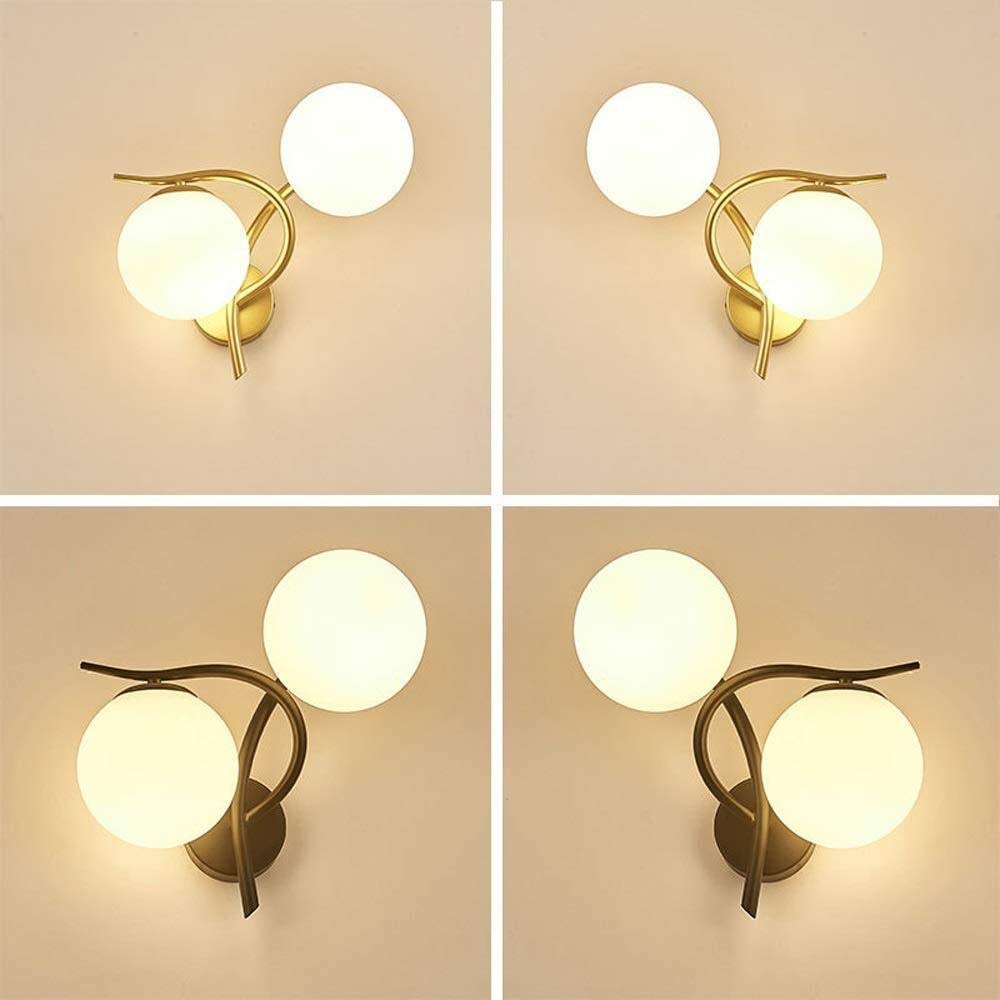 Elegant Wrought Iron Wall Sconces - Set of 2 Gold Wall Lights for Bedroom, Living Room, Kitchen, Corridor, Porch & Stairs - E27 Bulb Compatible Bedside Lamps - Perfect for Ambient Lighting & Home Decor