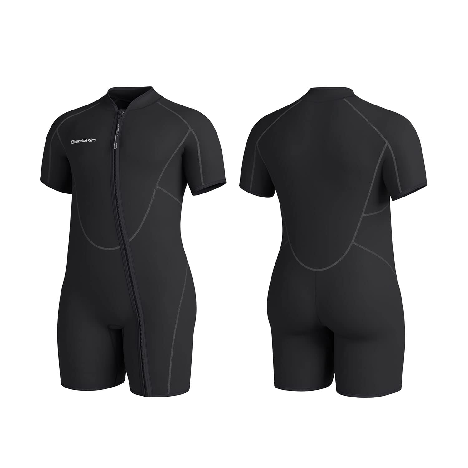 Seaskin 3mm Shorty Wetsuit for Men & Women - Plus Size Neoprene Diving Suit for Snorkeling, Surfing & Water Sports
