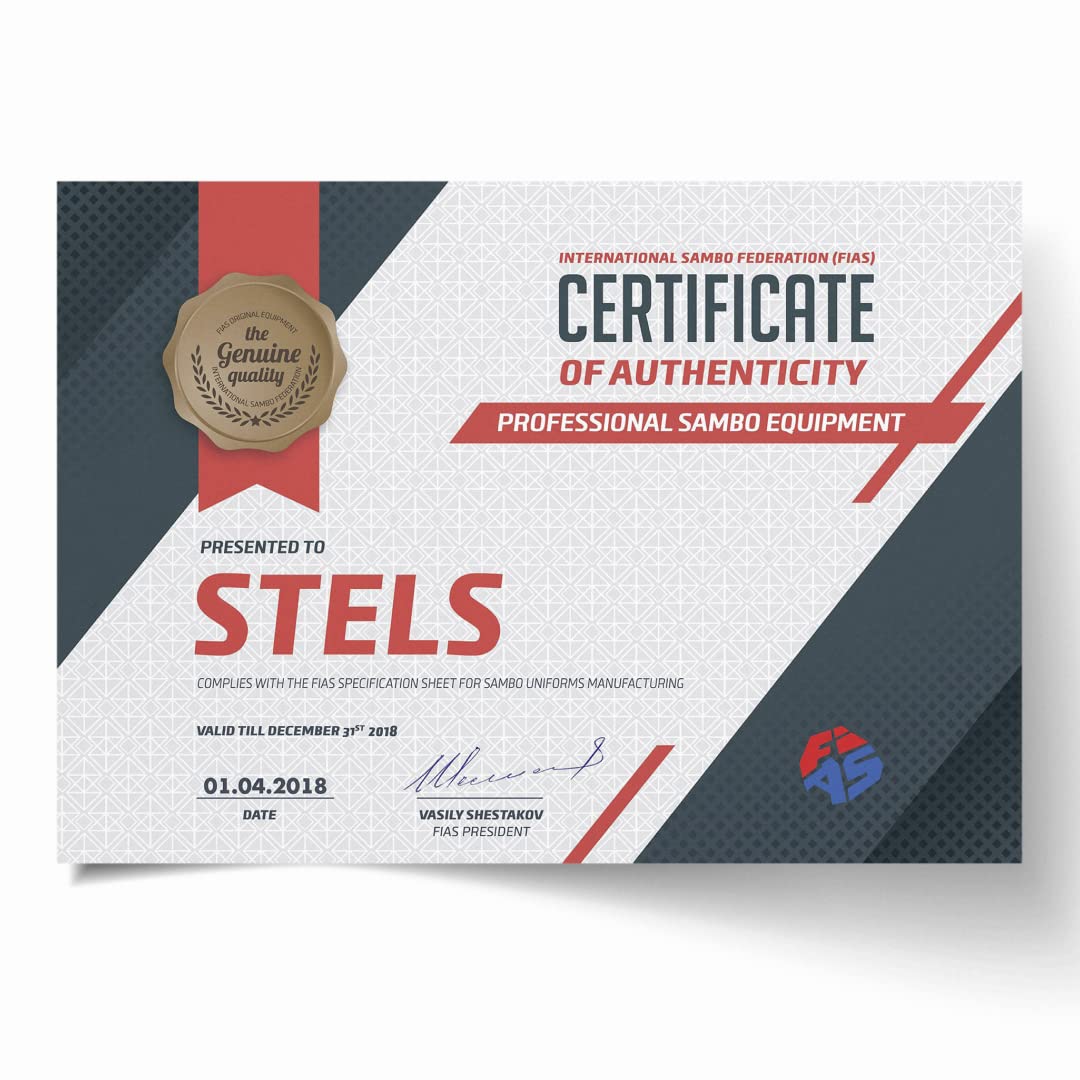 STELS Sambo Jacket - 100% Cotton FIAS Certified Martial Arts Uniform for Sambo, Judo & Self Defense Training - Durable Combat Gi for Competition & Practice