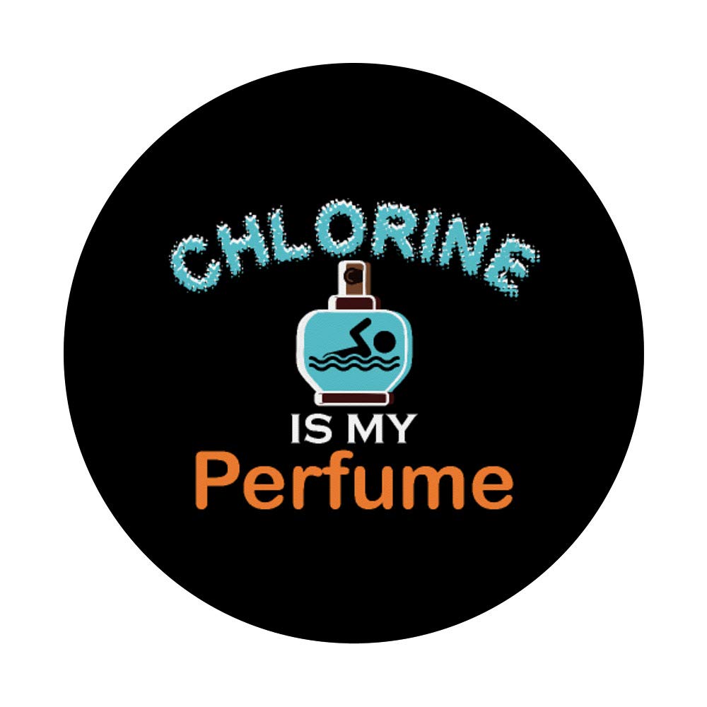 Funny Swim Team Gift - Chlorine is My Perfume PopSockets Phone Grip & Stand for Swimmers | Perfect for Pool Parties, Swim Meets & Aquatic Sports