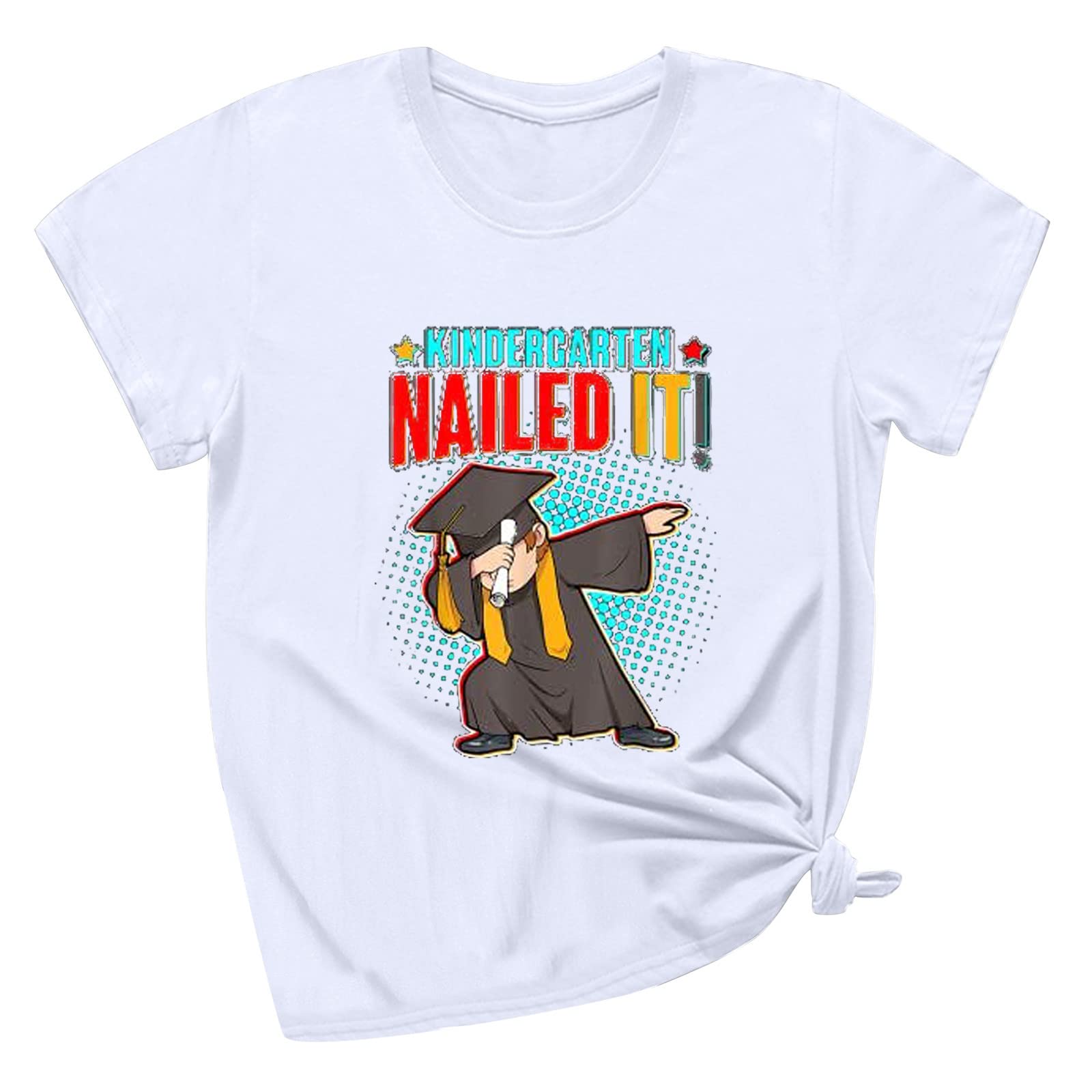 2022 Trendy Women's Casual Work & Graduation T-Shirt - High School & College Letter Print Blouse - Perfect for Office, Campus, and Summer Gifting (Him/Her)
