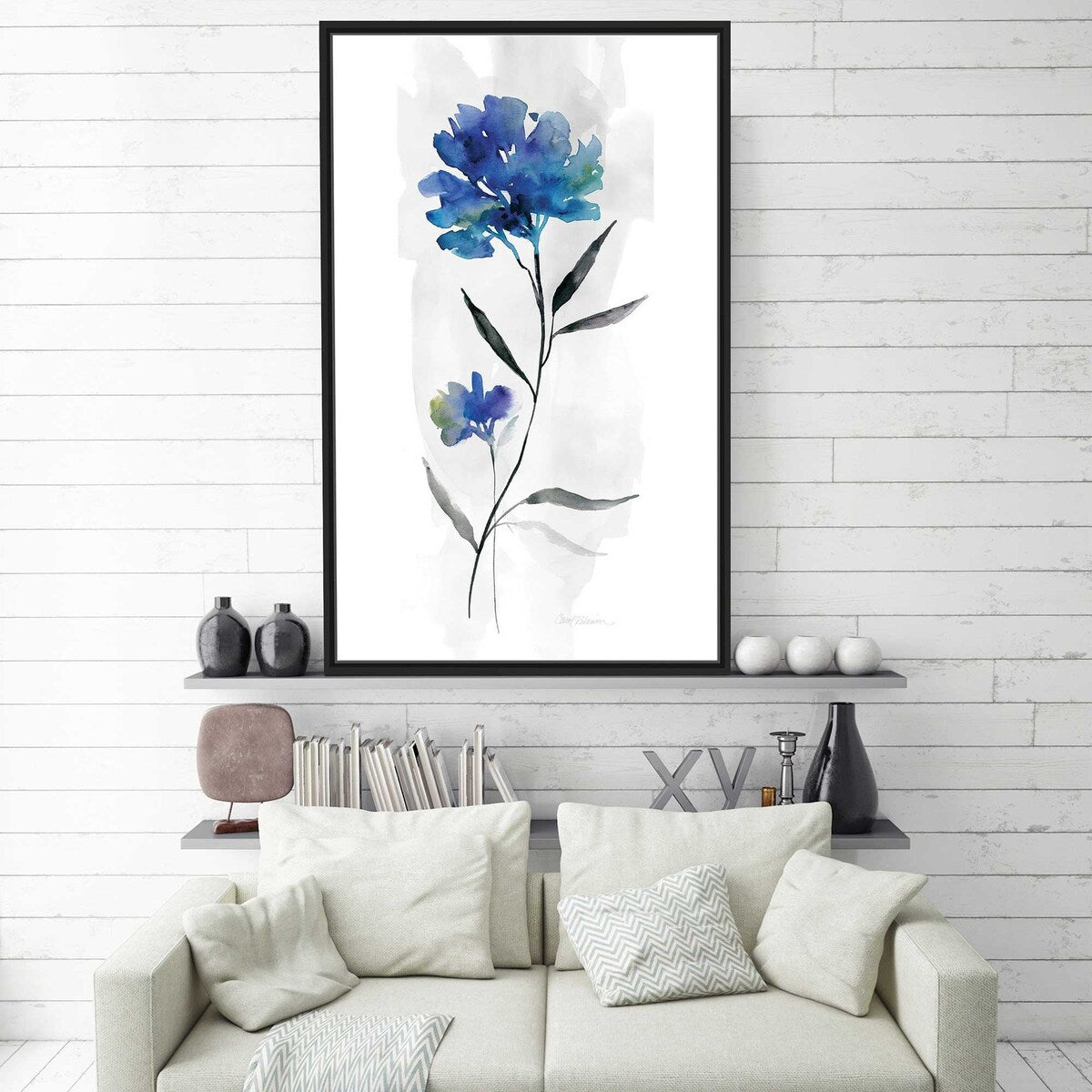 Beautiful Blue II by Carol Robinson - Framed Canvas Wall Art Print - Modern Home Decor for Living Room, Bedroom & Office