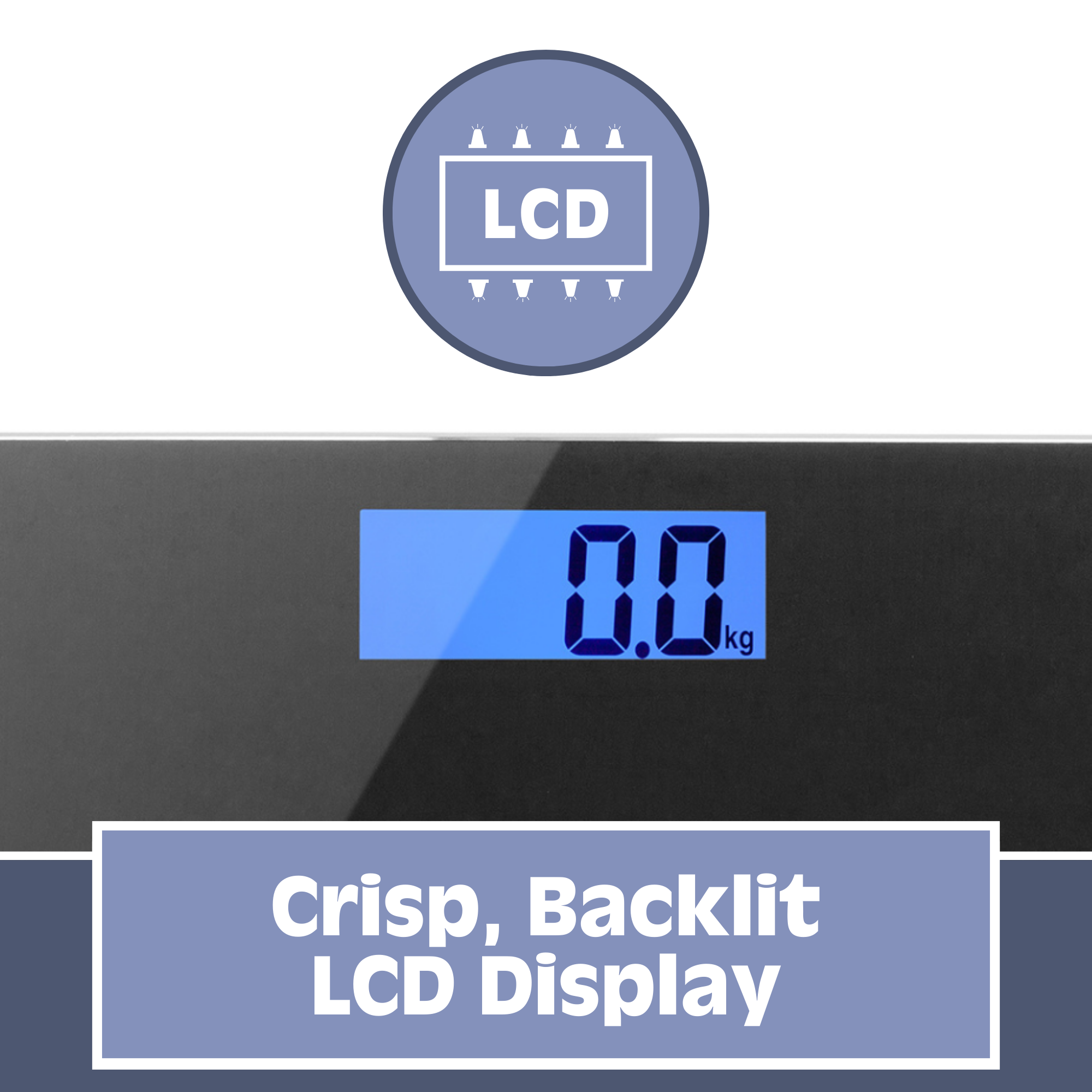 Smart Digital Bathroom Scale - Accurate Body Weight & BMI Measurement, Auto Step-On Technology, Ultra Slim 3mm Design, Black - Perfect for Home Gym, Fitness Tracking & Health Monitoring