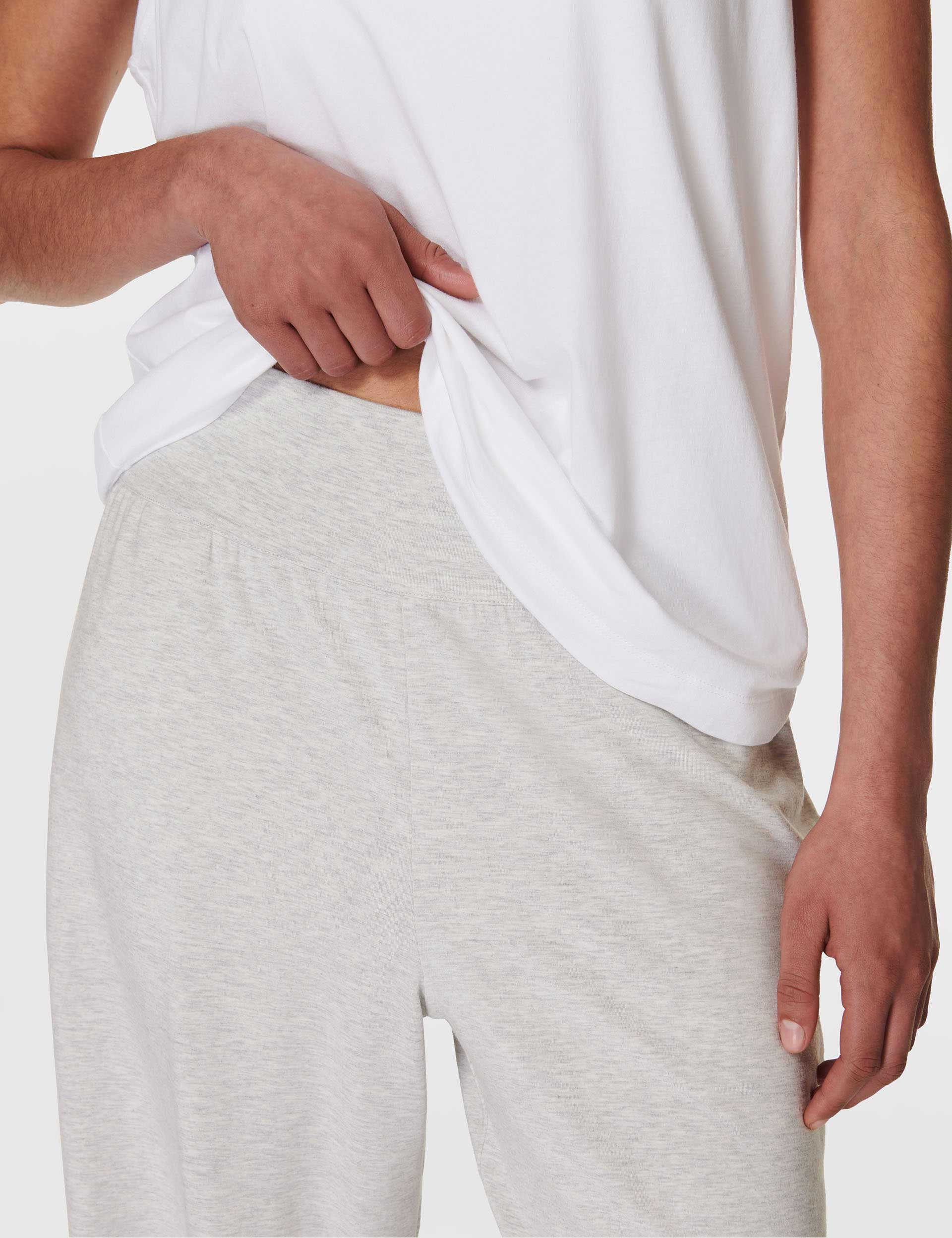 Modal Wide Leg Pants for Women - Light Grey Marl Soft Stretch Lounge Pants - Comfortable Casual Wear for Home, Office & Travel