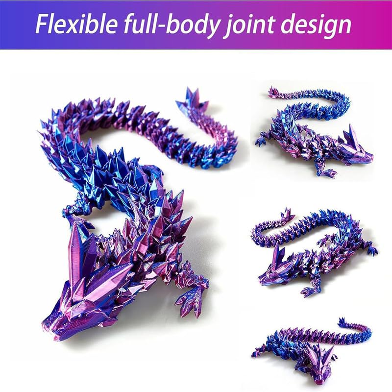 3D Printed Dragon Egg Fidget Toy - 12 Inch Mystery Crystal Dragon for Adults, Autism & ADHD Relief - Lavender Purple - Perfect for Stress Relief, Focus & Sensory Play