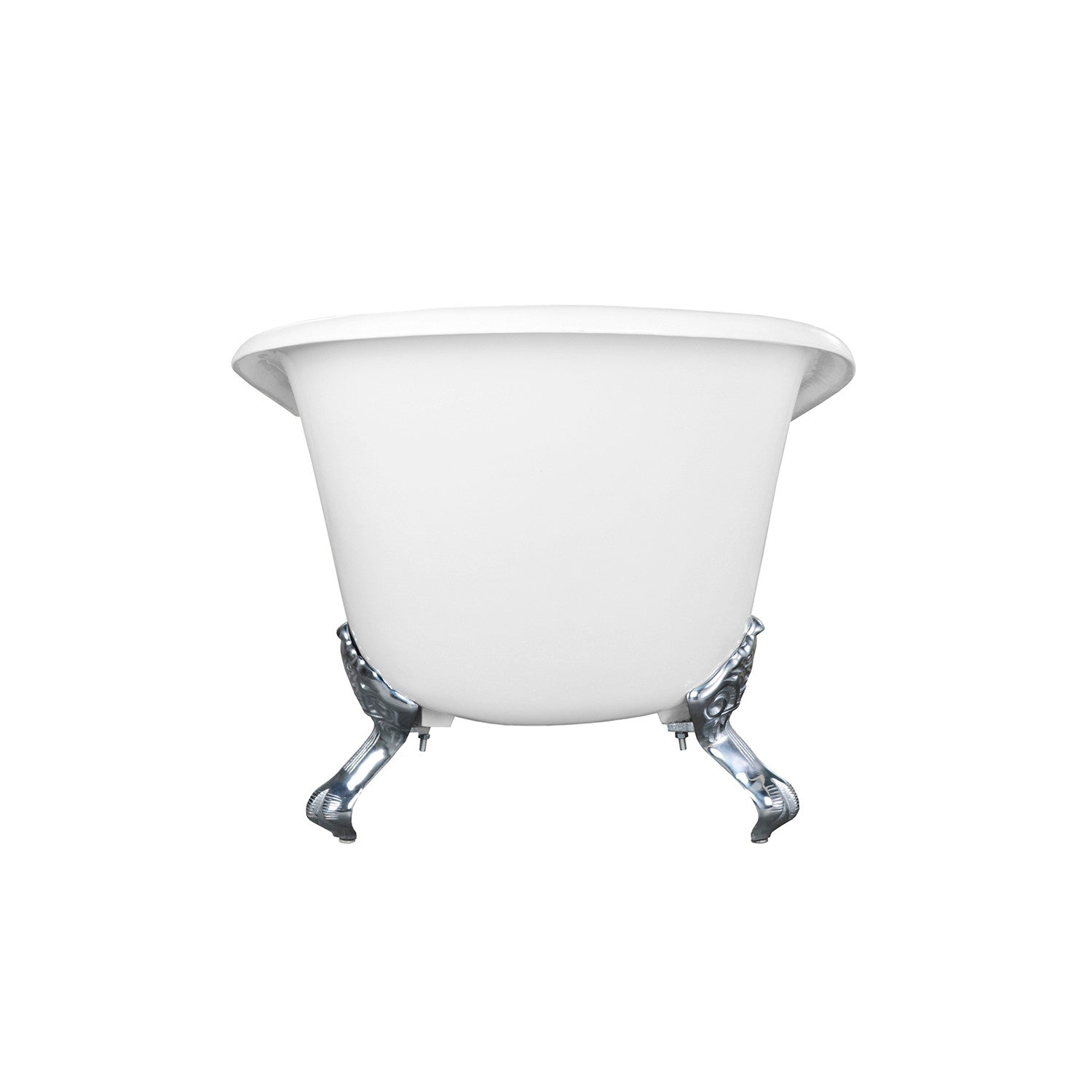 Aqua Eden 67 Inch White Cast Iron Clawfoot Bathtub with Flat Rim & 7