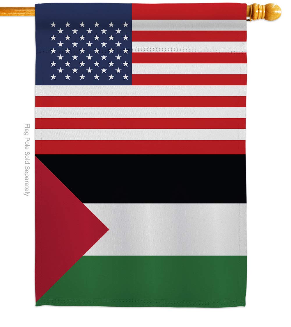Americana Home & Garden Palestine US Friendship House Flag - Double-Sided Outdoor Yard Decoration, Made in USA - Perfect for Garden, Patio, International Events & Country-Themed Parties