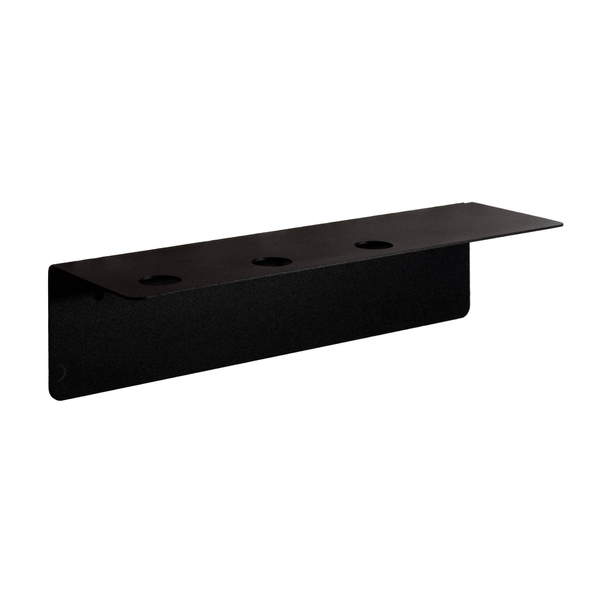 DESIGNSTUFF 40cm Black Wall Shelf with Triple Soap Dispenser Holder - Perfect for Bathroom Organization & Kitchen Storage