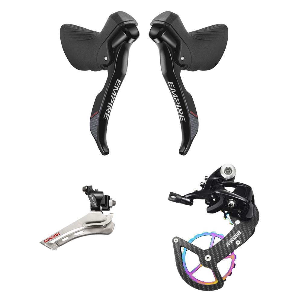 LINGMAI SENSAH Empire Pro GS STI Road Bike Shifters - 11/12 Speed Bicycle Derailleur Groupset with Shift Cable & Double Speed Lever Brake - Perfect for Racing, Commuting & Long-Distance Cycling