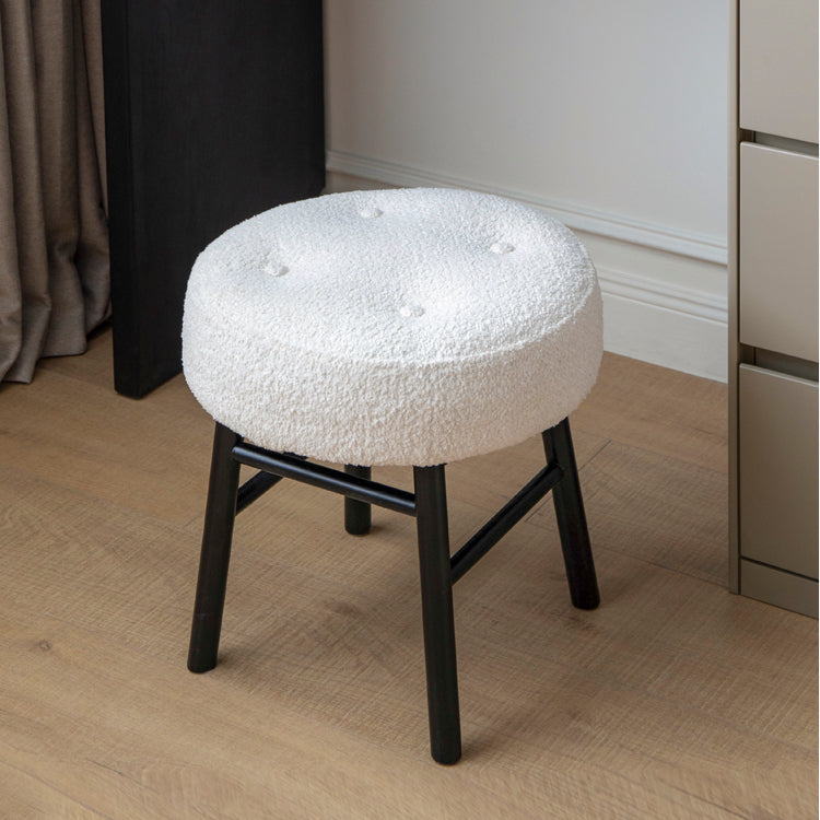 Premium Oak Solid Wood Makeup Stool - Scandinavian Light Luxury Vanity Bench with Backrest, Perfect for Dressing Table, Bedroom & Bathroom Decor