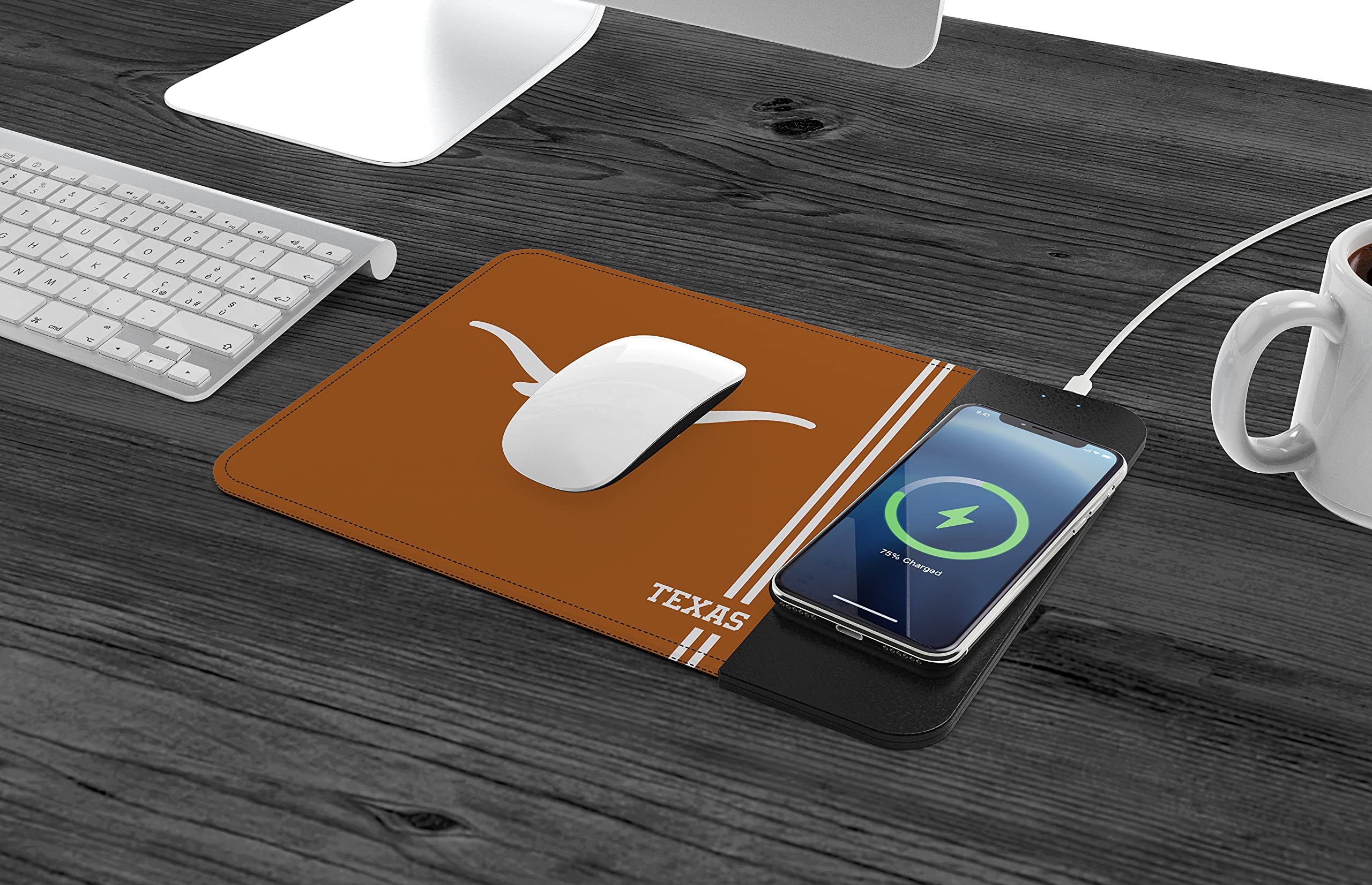SOAR NCAA Unisex Wireless Charging Mouse Pad with Phone Holder - Perfect for Gaming, Office & Home Workspace Accessories