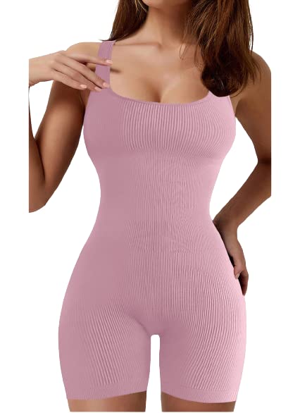 Sexy One Piece Jumpsuits for Women - Knitted Sleeveless Short Rompers, Seamless Gym Outfits for Workout, Yoga, and Summer Fashion