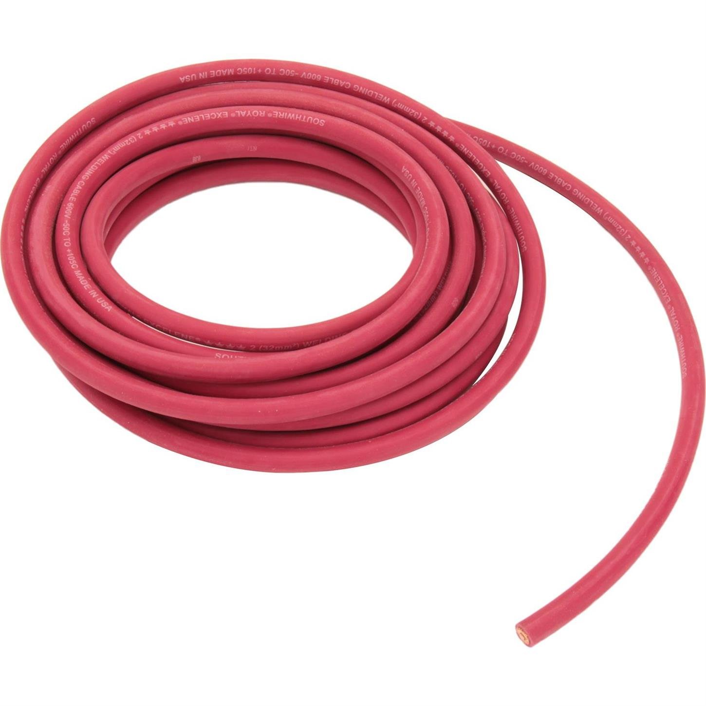 2 Gauge Red Welding Cable - 25ft Battery Cable for Car Audio, Solar Panels & Marine Applications | High Flexibility & Durable Copper Wire