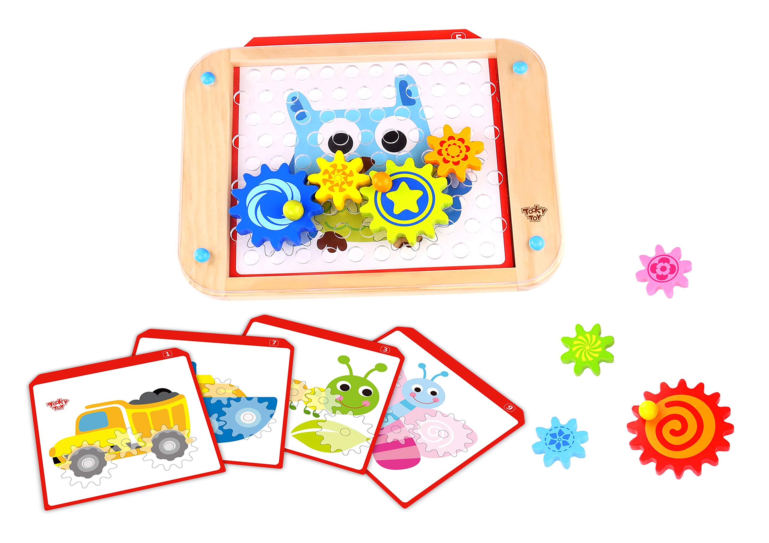 Fat Brain Toys Go Go Gears! - Wooden Educational Size-Matching Puzzle for Toddlers & Preschoolers Ages 3+ | STEM Learning Toy for Early Childhood Development | Perfect for Classroom, Homeschool & Playroom Activities