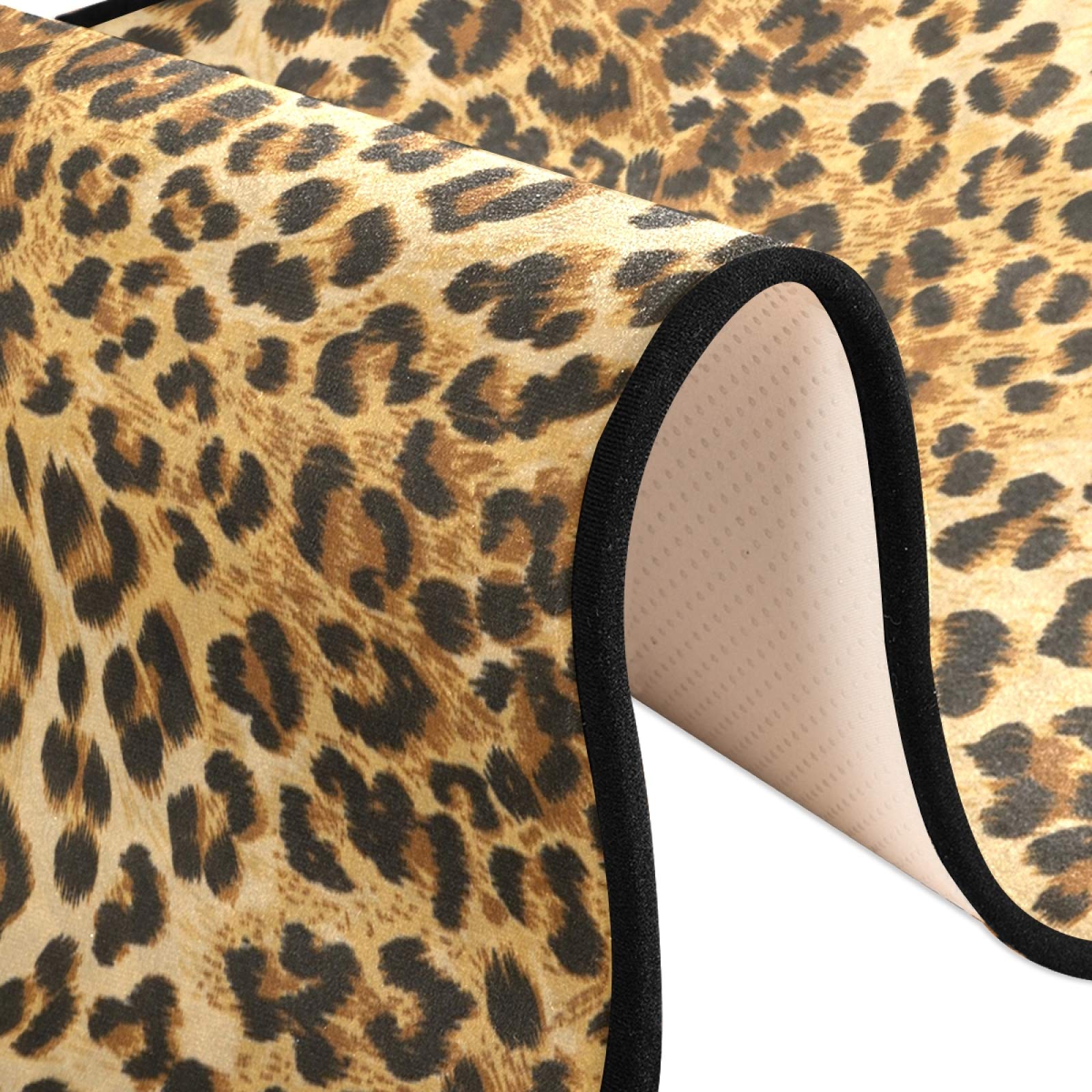 Leopard Print Non-Slip Runner Rug 2'x6' - Skin Texture Area Carpet for Hallway, Living Room, Bedroom, Bathroom & Entryway | Indoor Home Decor for Modern & Cozy Spaces