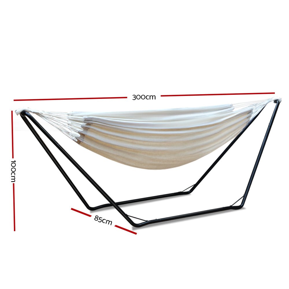Portable Hammock Bed with Stand - Heavy Duty Steel Frame for Outdoor Camping, Backyard Relaxation & Patio Lounging | Perfect for Camping Trips, Beach Days & Backyard Napping