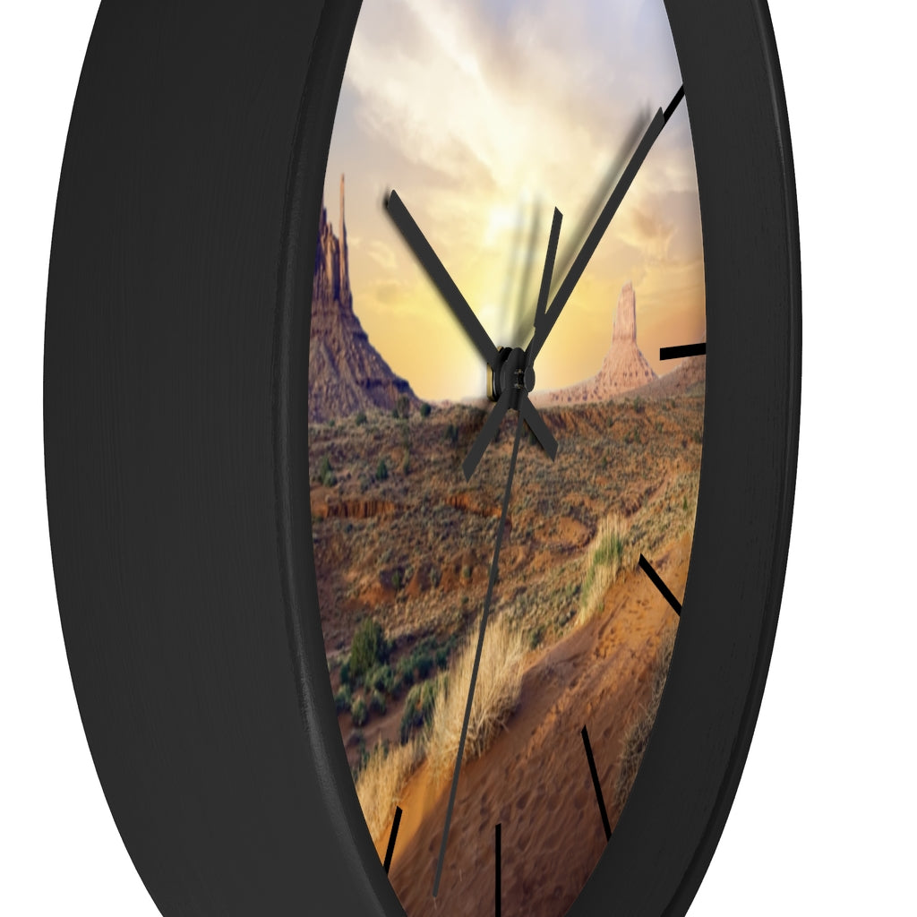 Midwest Desert Wall Clock - Vintage Rustic Decor for Home, Office & Cabin - Perfect for Living Room, Bedroom & Farmhouse Style