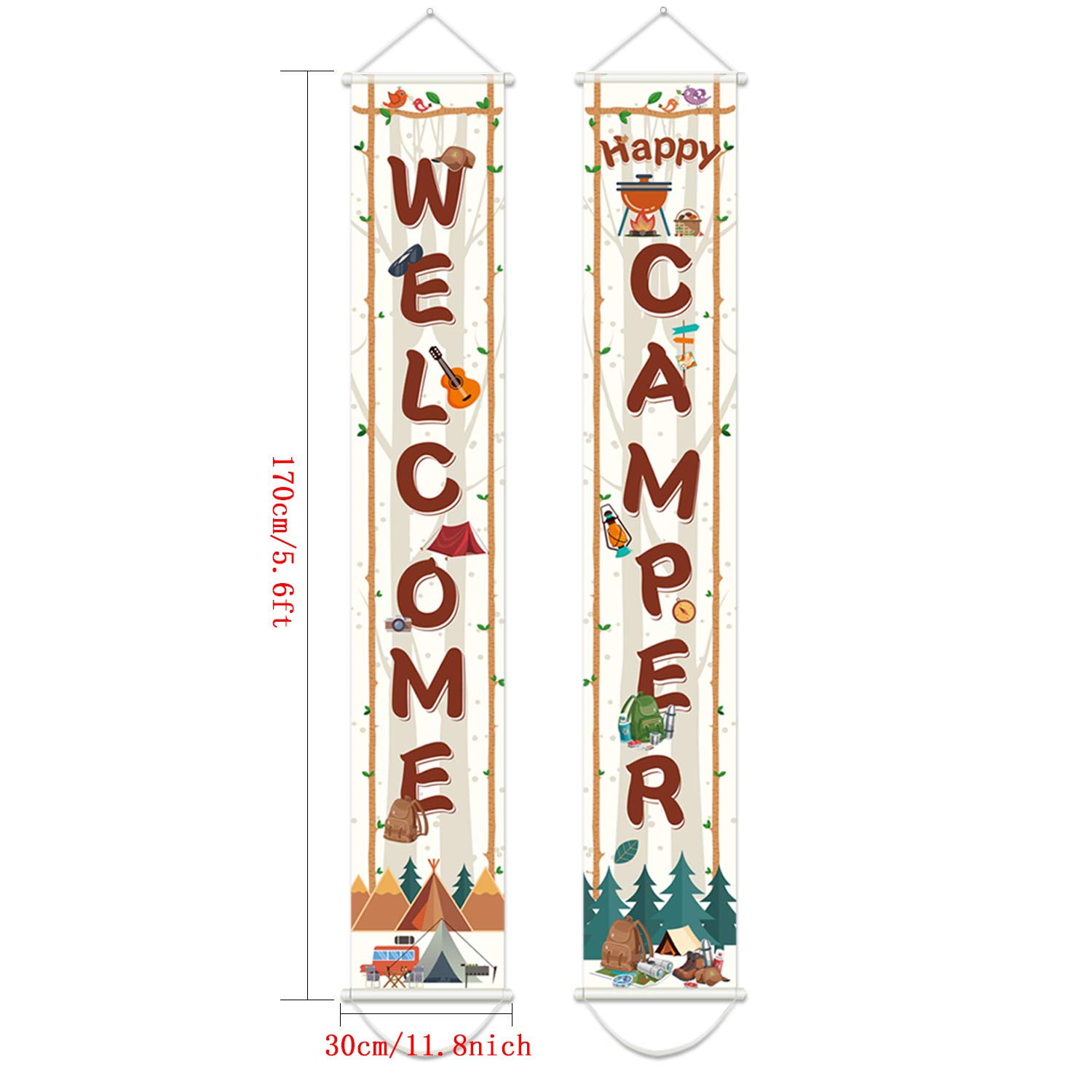 Camping Party Decorations - Welcome Banner & Sign for Camping Themed Birthday, Baby Shower | Perfect for Outdoor Events, Backyard Celebrations & Camping Adventures