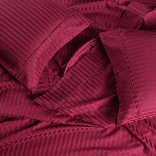 Luxury 600 Thread Count Striped Twin XL Sheet Set - Soft Ivory Bedding for Comfort & Style - Perfect for Guest Rooms, Dorms & Cozy Bedrooms