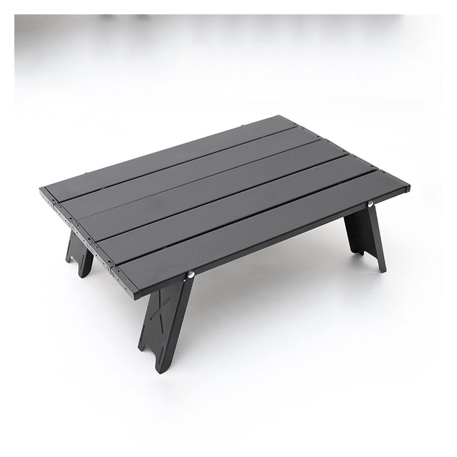 Portable Foldable Mini Picnic Table - Outdoor Camping, Beach, BBQ, Travel Essentials - Lightweight Compact Folding Computer Desk for Hiking, Backyard, Park & Tailgating (Black)