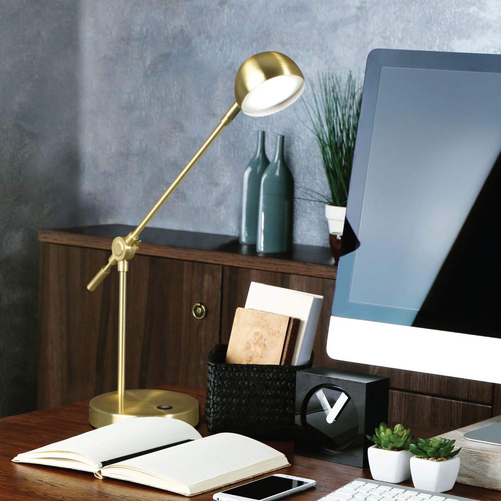 OttLite Direct LED Desk Lamp with USB Port - Adjustable Modern Task Light for Office, Study & Reading - Energy Efficient Eye-Care Desk Lamp with Flexible Gooseneck & 3 Brightness Levels