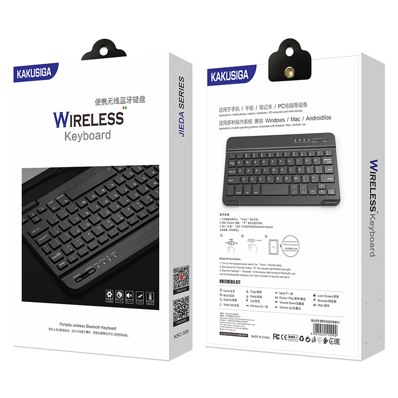 Slim Wireless Bluetooth Keyboard - Universal Compatible with Windows, Mac, Android, iOS, iPad & Tablet - Perfect for Home Office, Travel & Remote Work