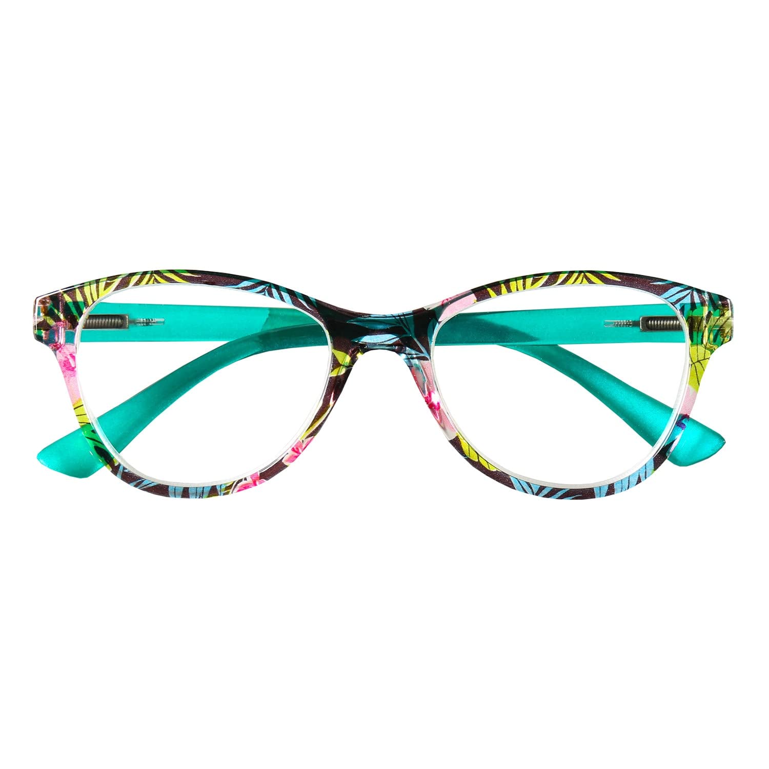 Cougar Sunglasses for Women - Tropical Readers with Spring Hinge Frame - 6.0 Magnification Reading Glasses - Includes Matching Storage Case - Teal Color - Perfect for Beach, Vacation and Outdoor Reading