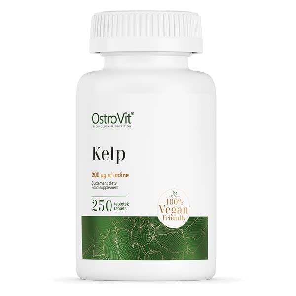 OstroVit KELP 250 Tablets - 12 Pack | Natural Iodine Supplement for Thyroid Support | Boost Energy & Metabolism | Perfect for Athletes & Health Enthusiasts