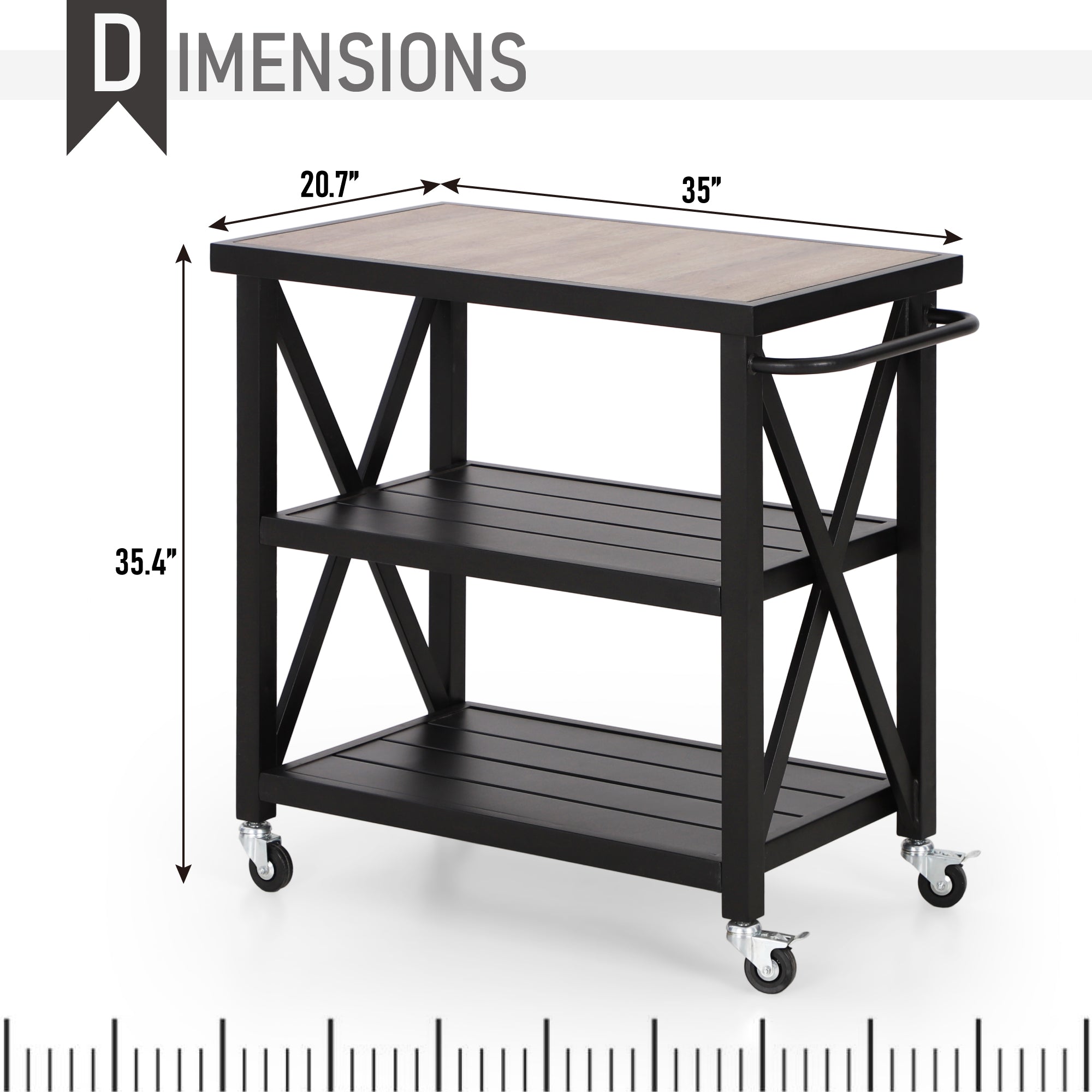 PHI VILLA 3-Tier Rolling Kitchen Cart with Sturdy Metal Frame - Space-Saving Storage Organizer for Pantry, Bathroom, or Garage - Perfect for Indoor & Outdoor Use in Home, Office, or Patio