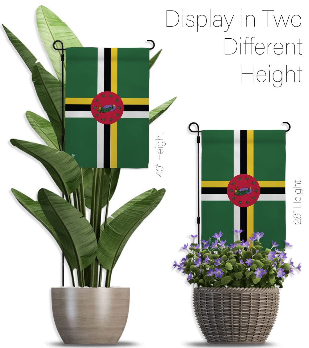 Americana Home & Garden Dominica Double-Sided Garden Flag Set with Stand - Patriotic Yard Decor, Made in USA | Perfect for Front Porch, Lawn Display & International Country-Themed Home Decoration