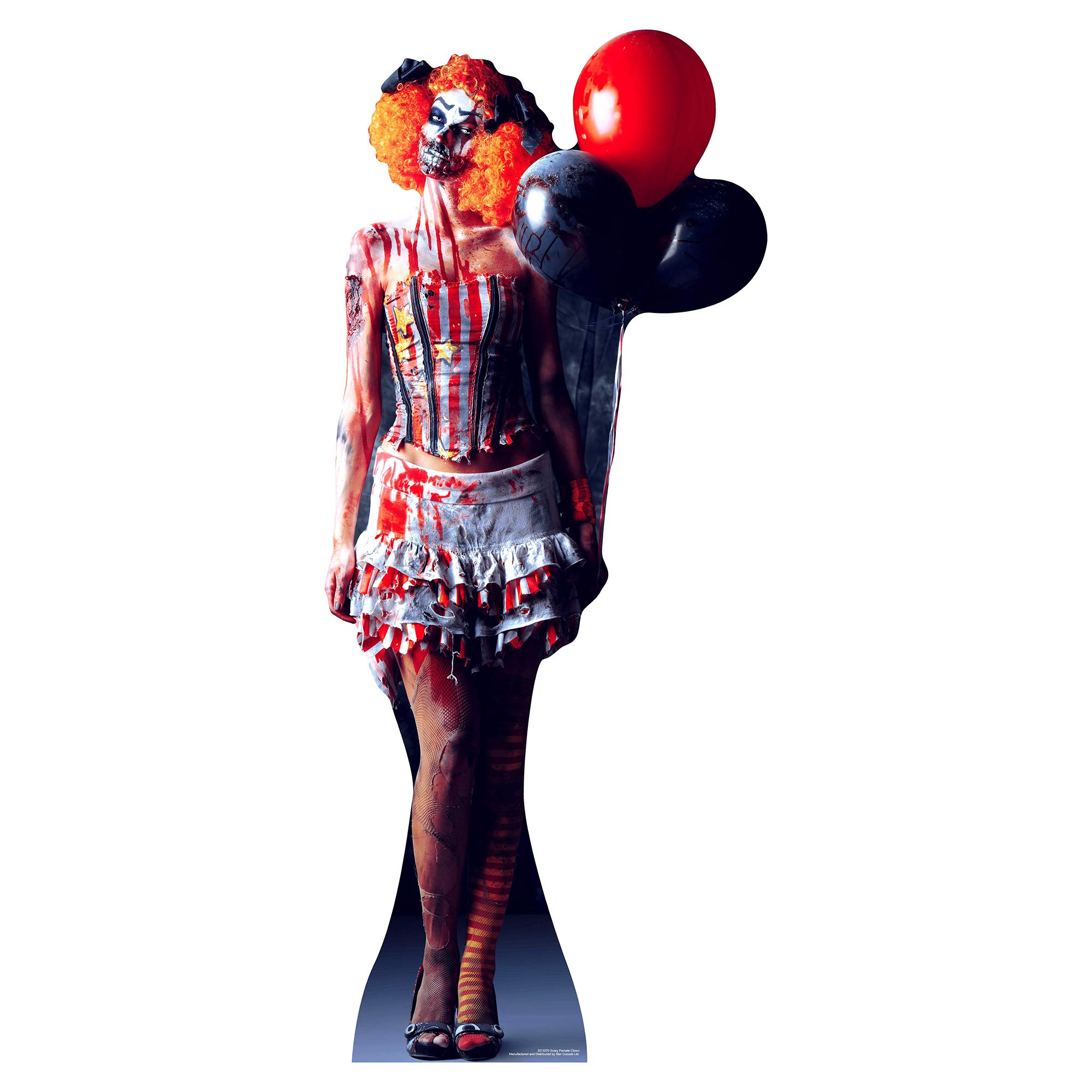 SC1070 Life-Size Female Clown Cardboard Cutout Standee - Spooky Halloween Decoration for Parties, Haunted Houses & Prank Scares