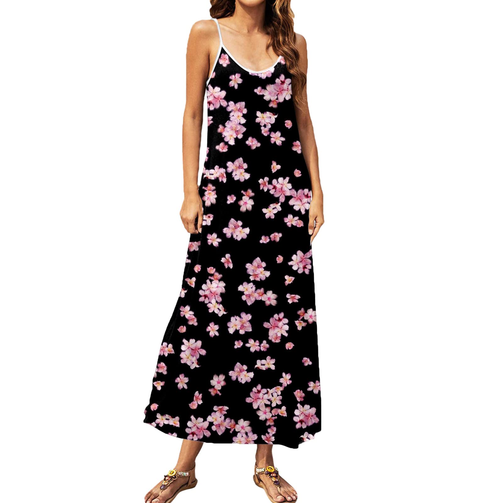 Women's Mini Swing Skater Dress - Floral Printed Round Neck Maxi Dress for Summer | Casual Party & Beach Wear | Perfect for Dates, Vacations & Outdoor Events